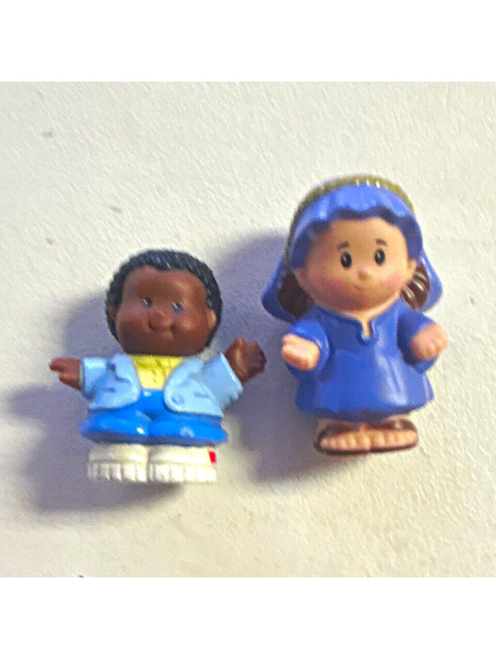 Little People 2pc Figure Lot Child & Girl Blue Outfit Figures
